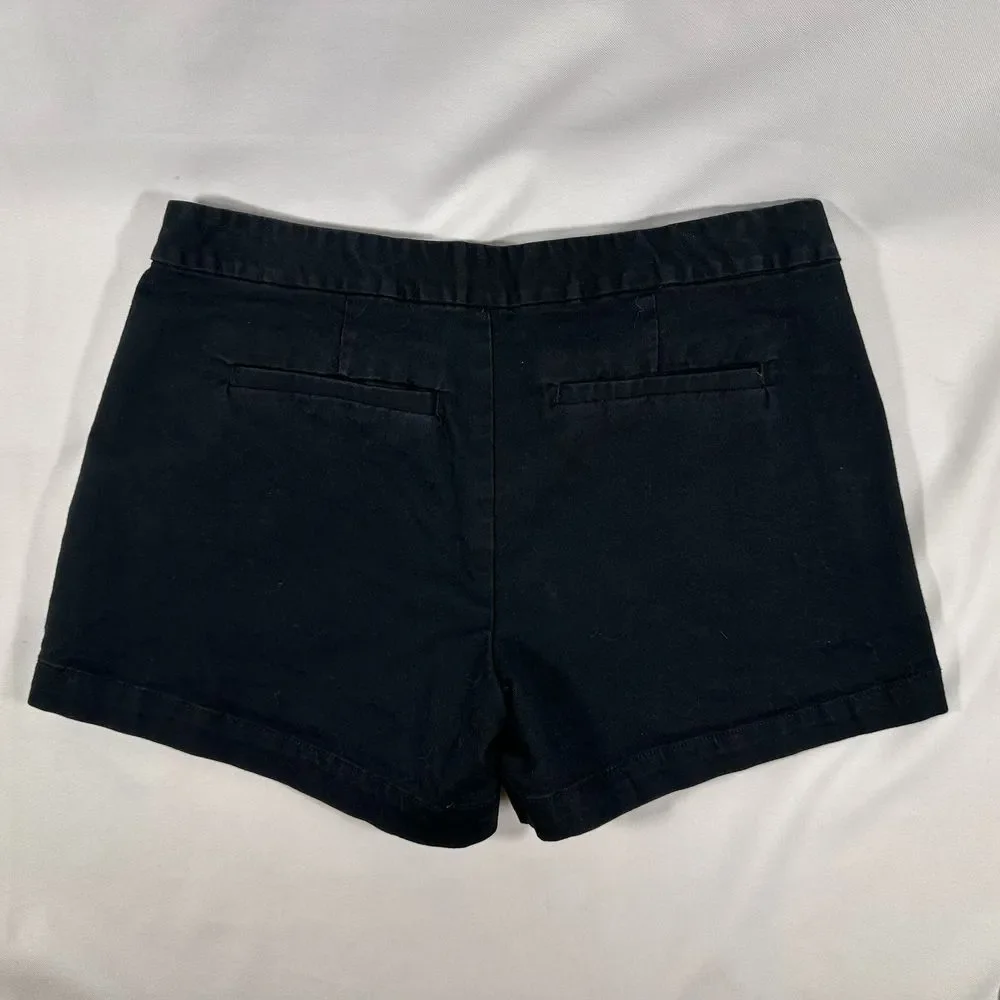GAP Black Stretch Flat Front Cotton Spandex Shorts Womens size 8‎